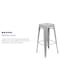 Flash Furniture 30" High Metal Indoor Stackable Bar Stool, Silver, PK4 4-ET-31320-30-SV-R-GG - alternate 5